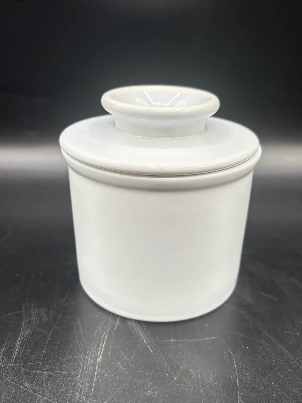 HIC Butter Bell Countertop Butter Keeper  Earthenware Ceramic Crock White